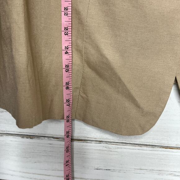 Jessica London Linen Blend Blazer Jacket Tan Plus Size 20 Petite - Picture 8 of 10
